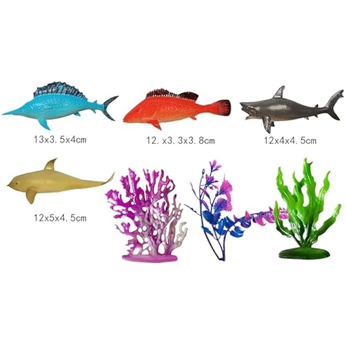 GALAXY OCEAN ANIMAL TOY SET - 10-PIECE MARINE LIFE FIGURES INCLUDING OTTER, SHARK, DOLPHIN, SWORDFISH, AND FISH - EDUCATIONAL UNDERWATER PLAY (AGES 3+) - Image 4